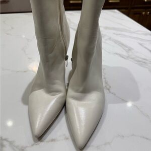 Marc Fisher Cream Heeled Boots